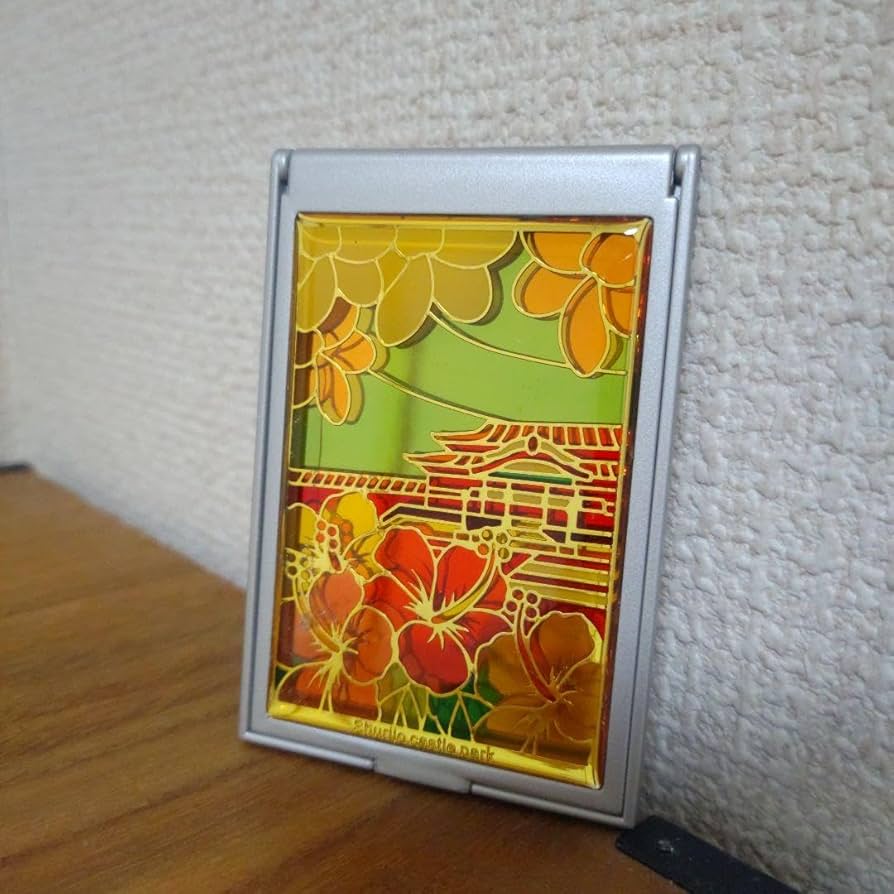 Amazon.co.jp: ステンドグラス風 コンパクトミラー 手鏡